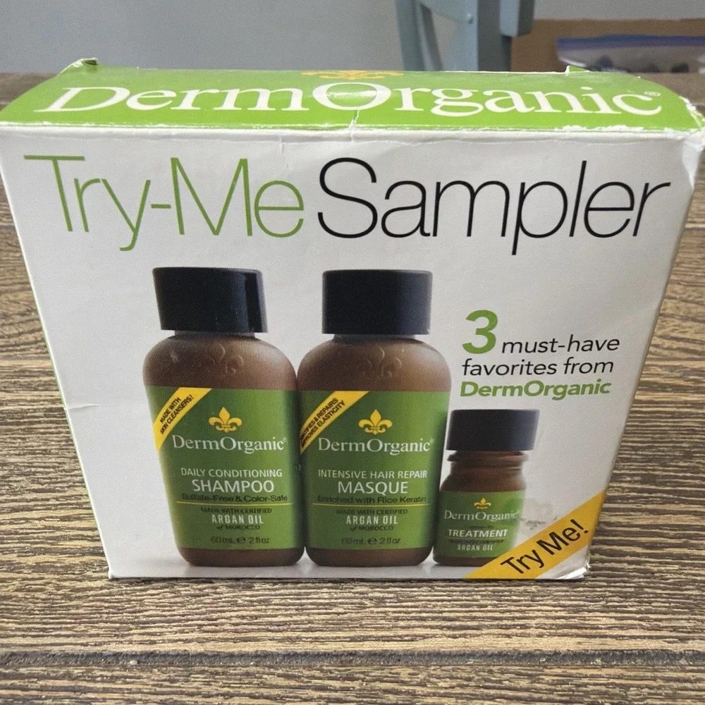 HAIR CARE Sample Set DermOrganic Salon Travel 2 oz Shampoo Masque Treatment Demo
